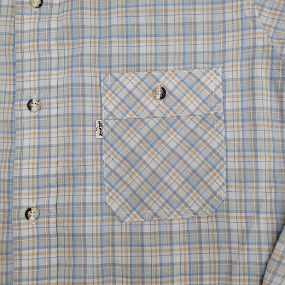 Vintage 80s LEVIS Button Shirt Large 21x30 Blue - Picture 4 of 10